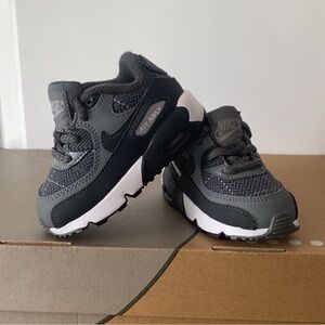 Nike Air Max 90 SE LTR Cool Grey Anthracite Wolf Grey Toddler Sneakers- SZ 5 C